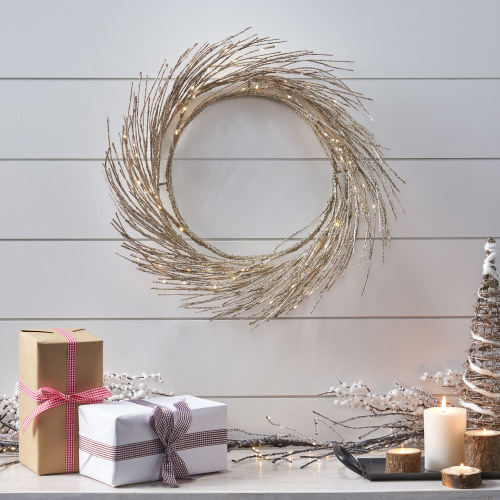 Round Mirror with Luxury Flower Wreath