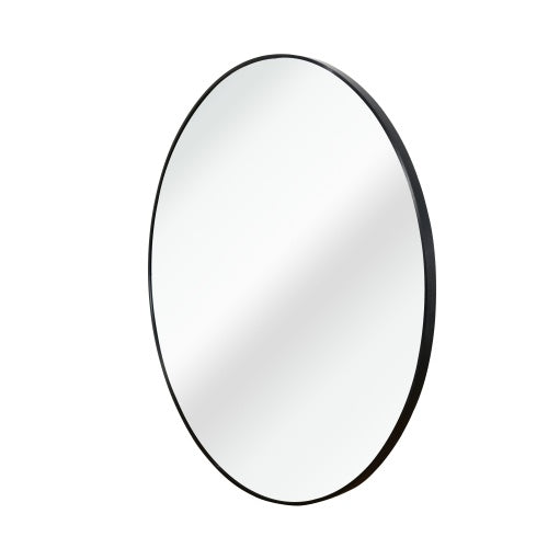 Round Mirror with Luxury Flower Wreath