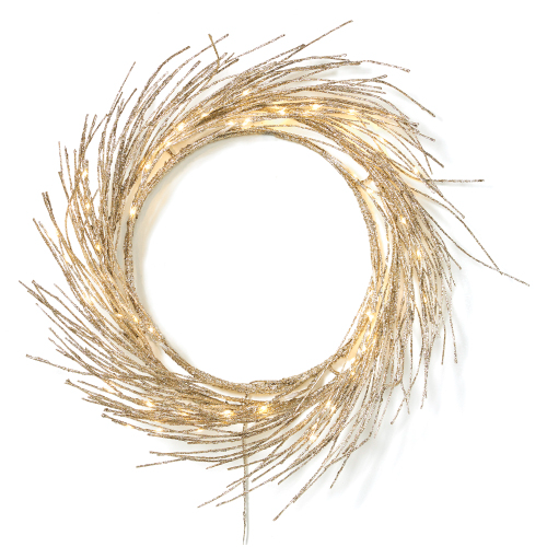 Round Mirror with Luxury Flower Wreath