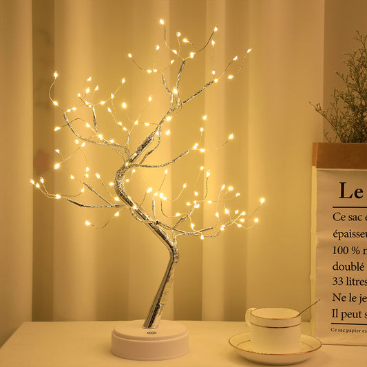 LED Tree Table Lamp, New Colored Light, Starry Sky LED, Copper Wire, Rice Tree Lamp